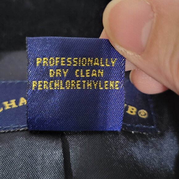 Charter Club Velvet Peacoat Womens PL Midnight Blue Academia Whimsigoth Preppy - Picture 4 of 5